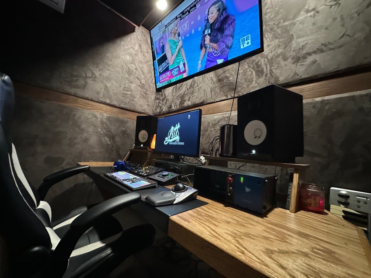 Mozzy, on the wall at Litt Recording Studios
